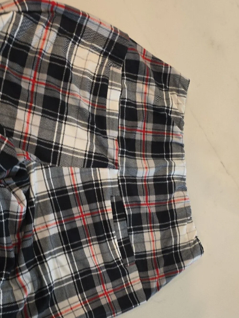 NWOT Plaid Wide-Leg Palazzo Pants - Black, White & Red - Picture 5 of 6